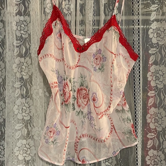 Secret Treasures Sheer Baby Doll Pajamas with Roses - Picture 2 of 4